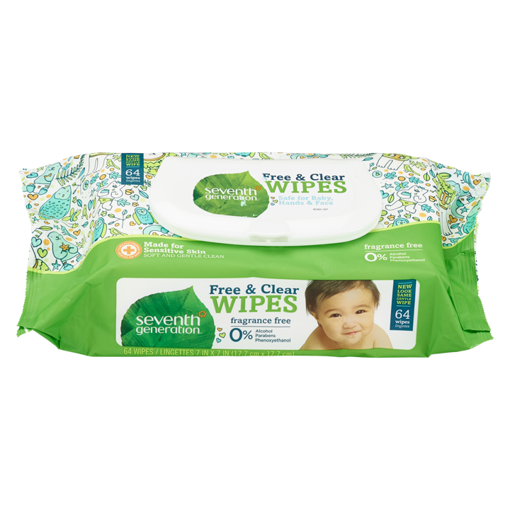 Free &amp; Clear Wipes - Unscented - 64 count