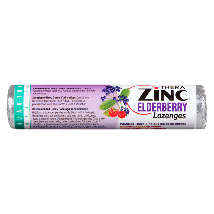 TheraZinc Elderberry - Raspberry - 14 lozenges