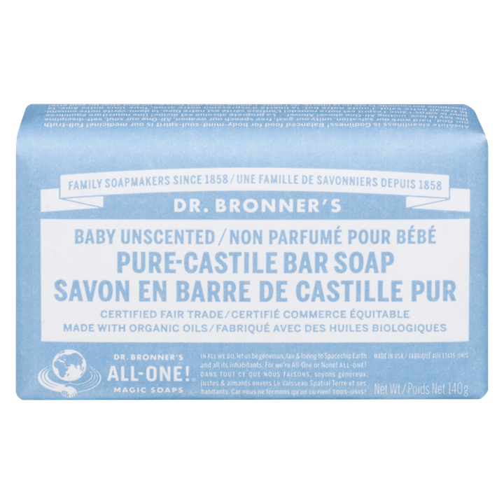 Pure-Castile Bar Soap - Baby Unscented - 140 g