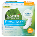 Free &amp; Clear Chlorine-Free Pads - Overnight Ultra-Thin Pads with Wings - 14 count