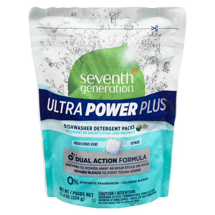 Ultra Power Plus Dishwasher Detergent Packs - 18 count