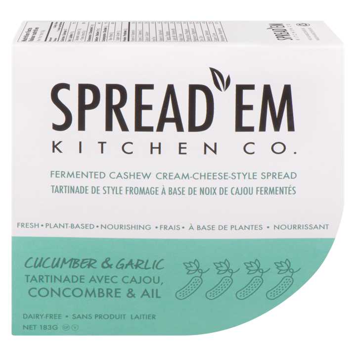 Fermented Cashew Cream-Cheese-Style Spread - Cucumber &amp; Garlic - 183 g