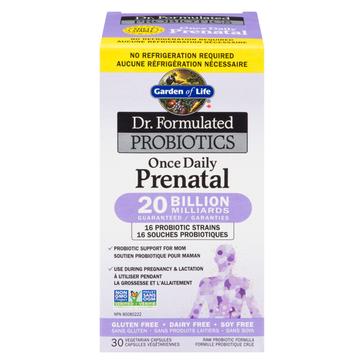 Dr. Formulated PROBIOTICS Once Daily Prenatal - 20 Billion CFU - 30 veggie capsules