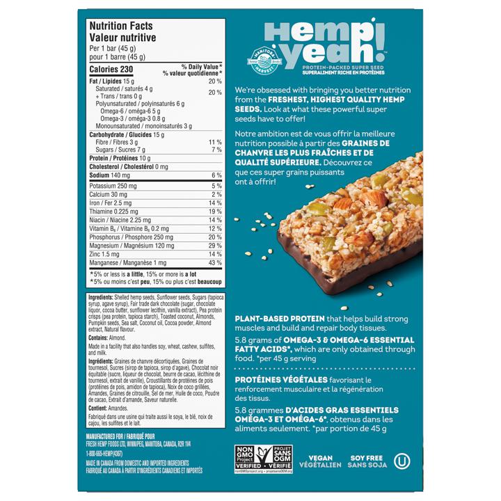 Hemp Yeah! - Chocolate, Almond, Sea Salt - Bar - 45 g