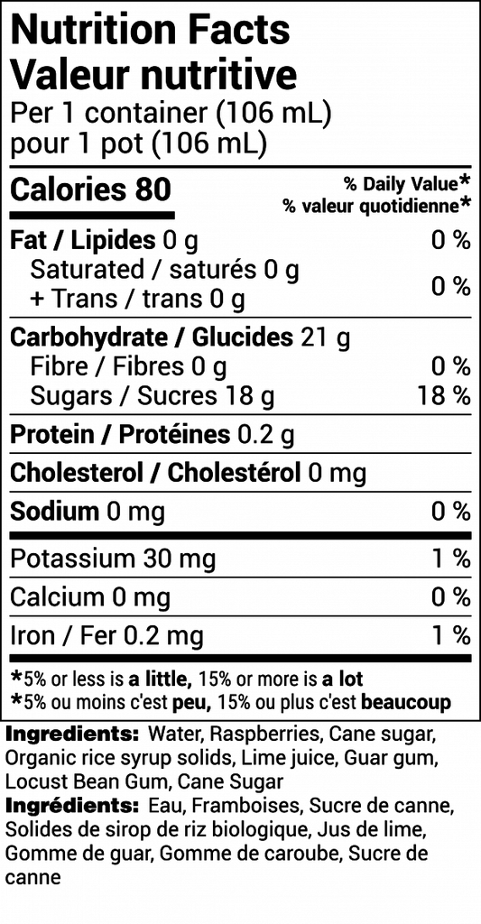 Sorbetto - Raspberry Lime Dairy Free - 106 ml