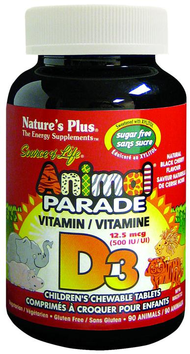 Animal Parade Vitamin D3 500IU Sugar Free Black Cherry