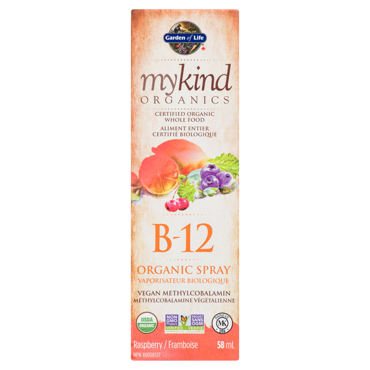 mykind B-12 Organic Spray - Raspberry 500 mcg
