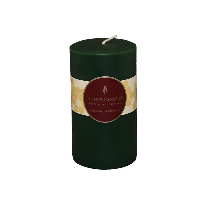 Candle Pillar Green Beeswax 5&quot;