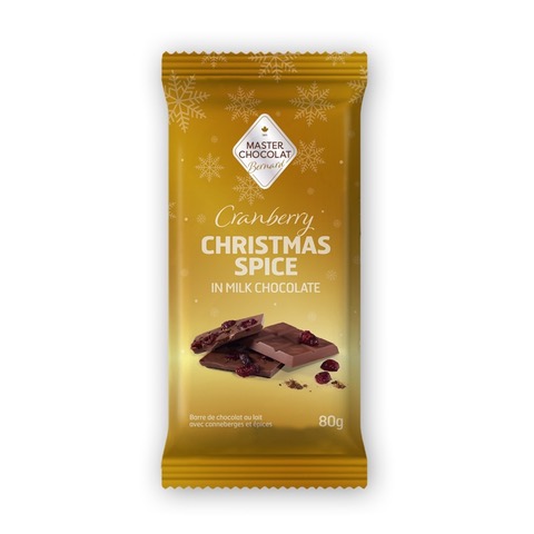 Chocolate Bar - Cranberry Christmas Spice Bar in Milk Chocolate