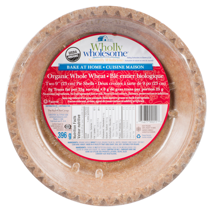 Organic 9&quot; Pie Shells - Whole Wheat