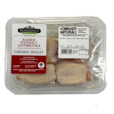 Chicken Thigh w Skin Bone 4pk Fresh