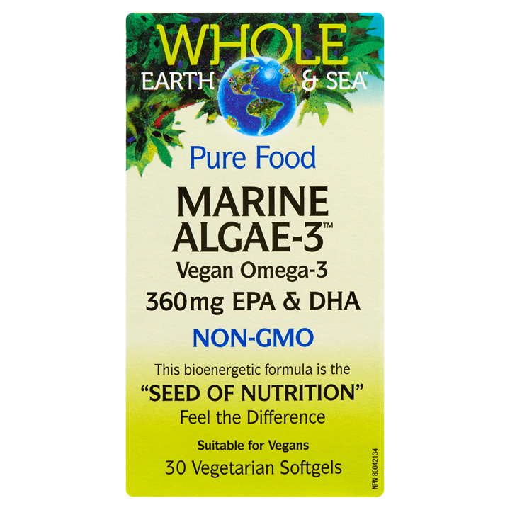 Pure Food Marine Algae-3 Vegan Omega-3 - 360 mg EPA &amp; DHA