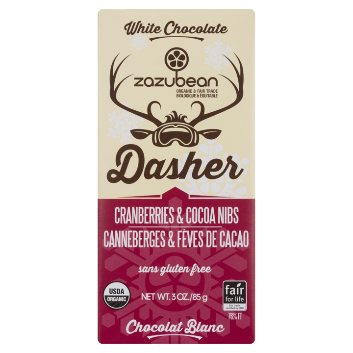 Chocolate Bar - Dasher White Chocolete Cranberries &amp; Cocoa Nibs