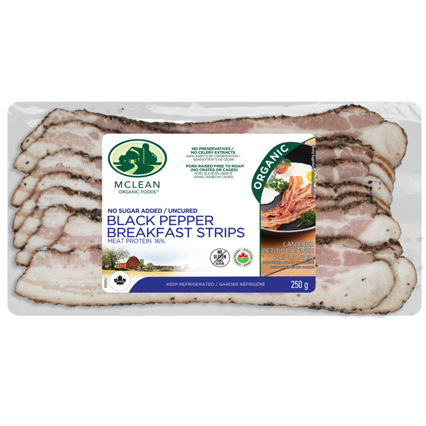 Organic Black Pepper Breakfast Strips Fresh - Fresh