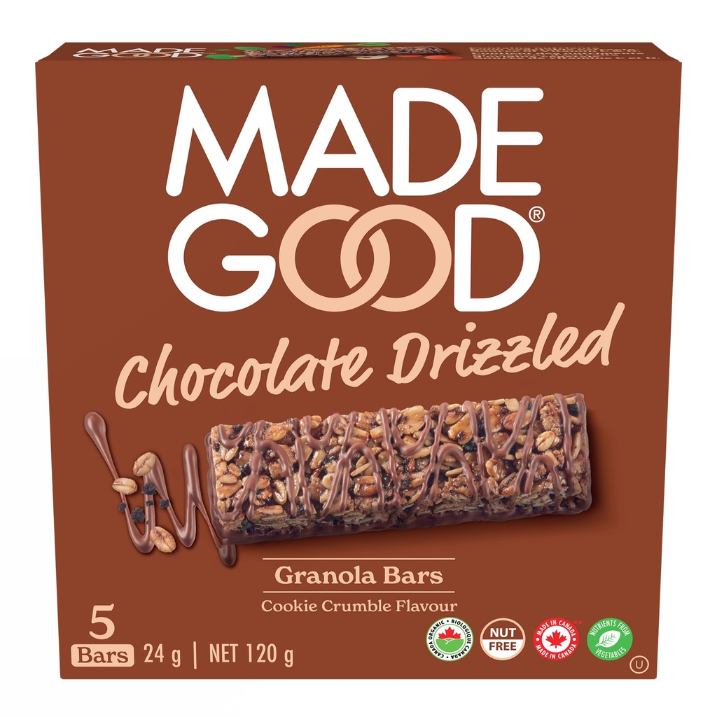 Chocolate Drizzled Granola Bars - Cookie Crumble Org Pack