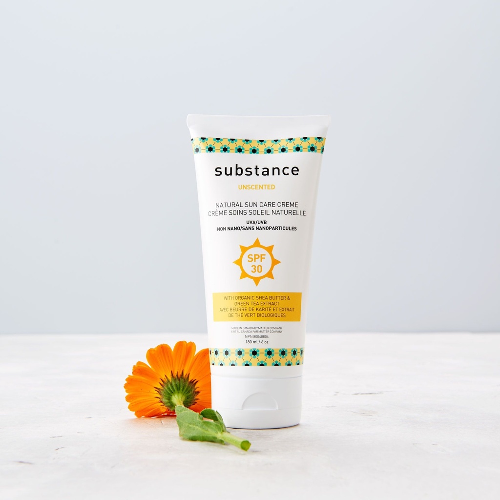 Natural Sun Care Creme - Unscented Shea Butter &amp; Green Tea Extract SPF 30