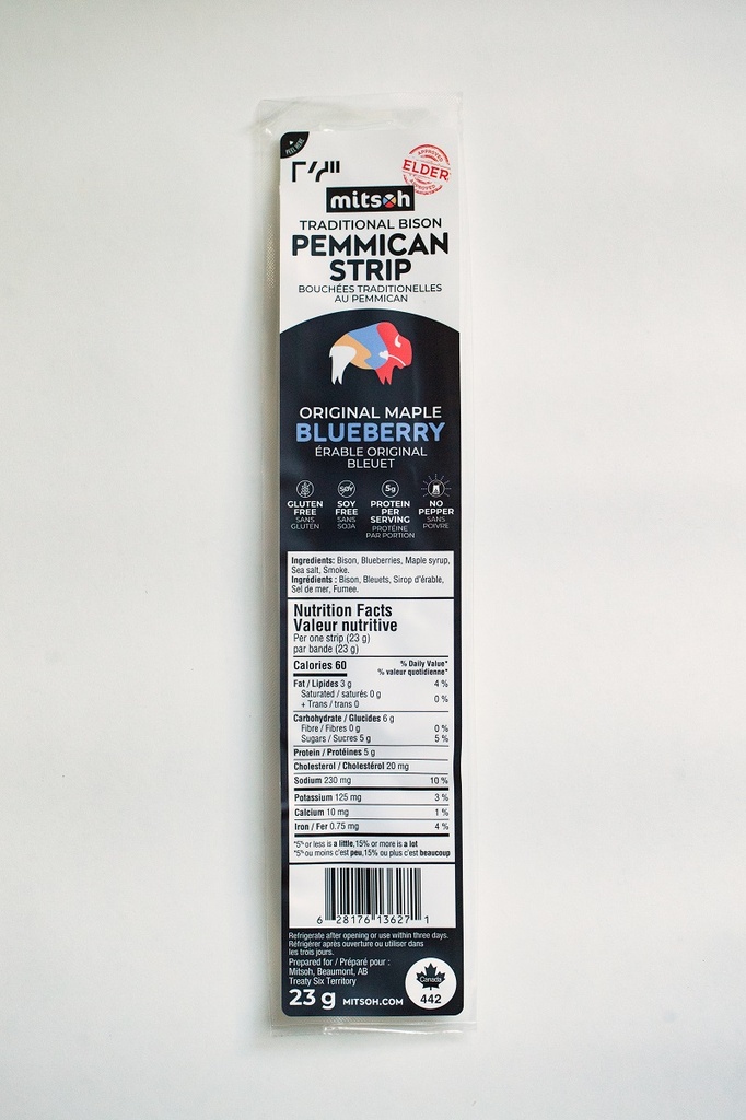 Bison Pemmican Strip - Maple Blueberry