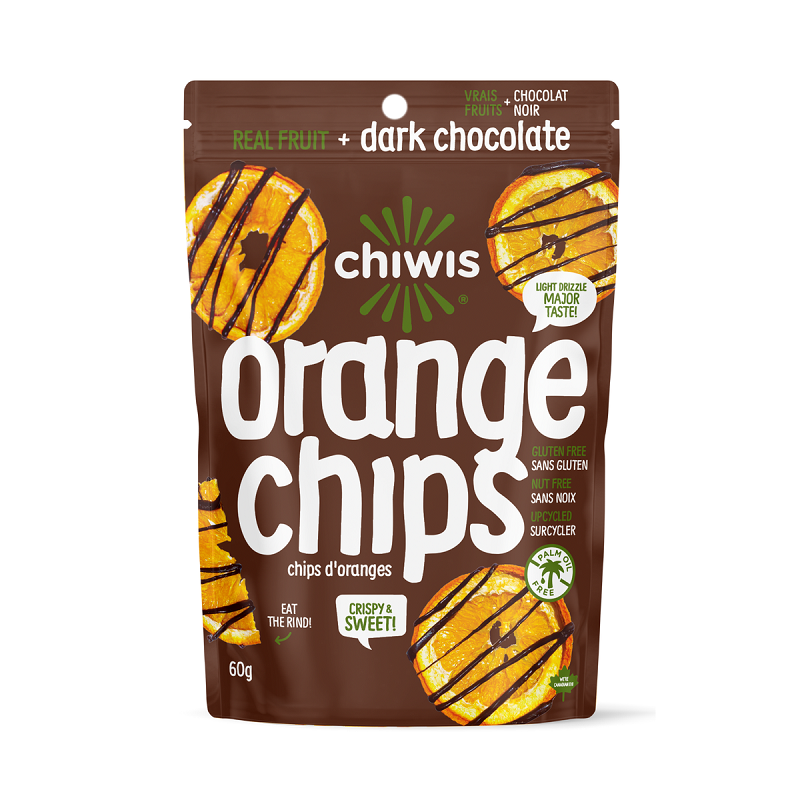 Dark Chocolate Drizzled Orange Chips