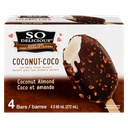 Coconut Milk Non-Dairy Frozen Dessert Bars - Coconut Almond - 4 x 68 ml