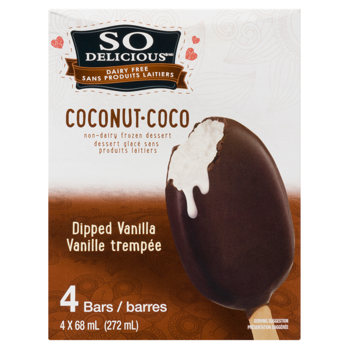 Coconut Milk Non-Dairy Frozen Dessert Bars - Dipped Vanilla