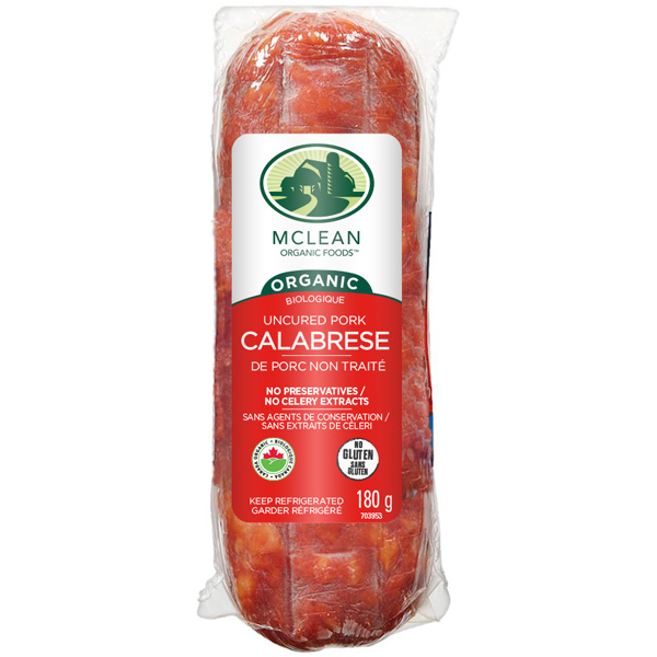 Organic Uncured Mini Chub Pork Salami - Calabrese - Fresh