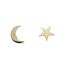 Moon and Star Earrings Silver