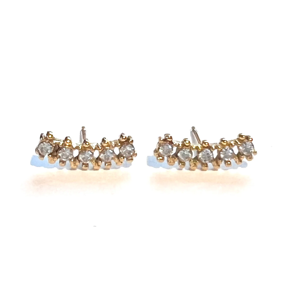 Five Stone Earrings Gold