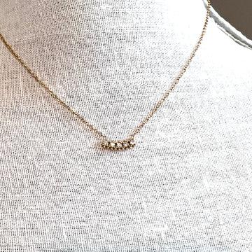Five Stone Necklace Gold