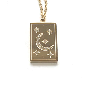 Star Moon Necklace Gold