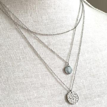 Three Layer Necklace Silver